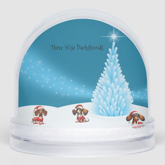 Three Wise Dachshunds Snow Globe Schneekugeln (Vorderseite)