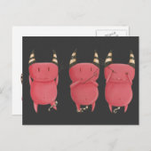 Three Wise Devils - Little Devils Art Postkarte (Vorne/Hinten)