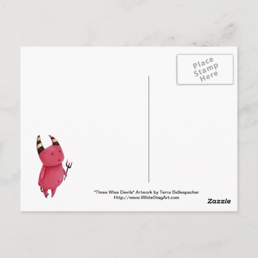 Three Wise Devils - Little Devils Art Postkarte (Rückseite)