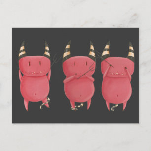 Three Wise Devils - Little Devils Art Postkarte