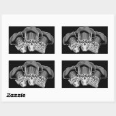 Three Wise Koch Skulls Rechteckiger Aufkleber (Blatt)
