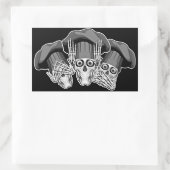 Three Wise Koch Skulls Rechteckiger Aufkleber (Tasche)