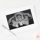 Three Wise Koch Skulls Rechteckiger Aufkleber (Umschlag)
