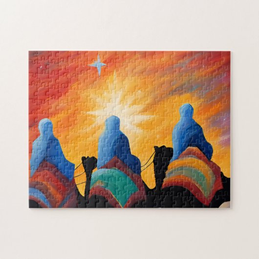 Three Wise Men Abstract Holy Night Christmas Puzzle (Horizontal)