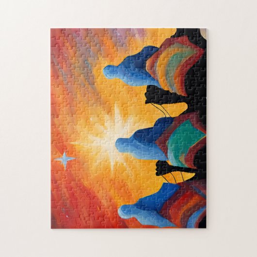 Three Wise Men Abstract Holy Night Christmas Puzzle (Vertikal)