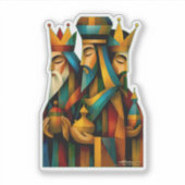 Three Wise Men Abstract Nativity Art Aufkleber (Vorderseite)