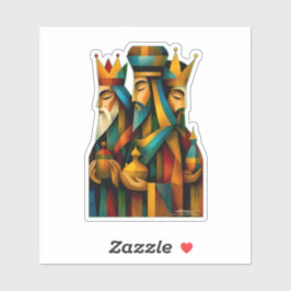 Three Wise Men Abstract Nativity Art  Aufkleber