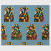 Three Wise Men Abstract Nativity Art Geschenkpapier (Flach)