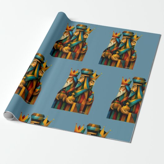 Three Wise Men Abstract Nativity Art Geschenkpapier (Ungerollt)