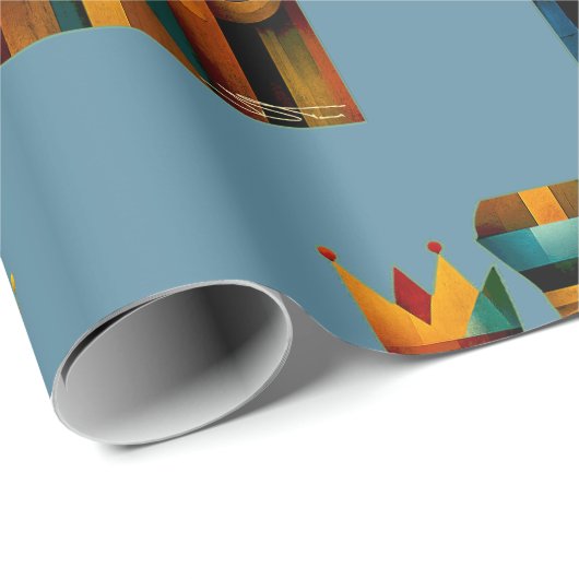 Three Wise Men Abstract Nativity Art Geschenkpapier (Rolleneckpunkt)