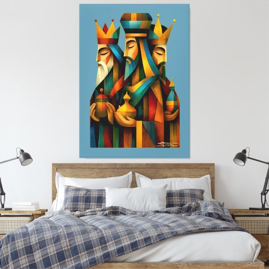 Three Wise Men Abstract Nativity Art Leinwanddruck (Insitu (Schlafzimmer))