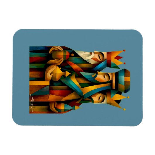 Three Wise Men Abstract Nativity Art Magnet (Horizontal)
