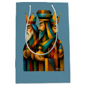 Three Wise Men Abstract Nativity Art Mittlere Geschenktüte (Vorderseite)