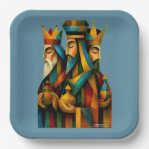 Three Wise Men Abstract Nativity Art 