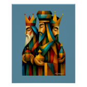 Three Wise Men Abstract Nativity Art Poster (Vorderseite)
