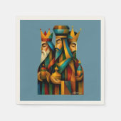 Three Wise Men Abstract Nativity Art Serviette (Vorderseite)