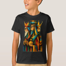Three Wise Men Abstract Nativity Art T-Shirt