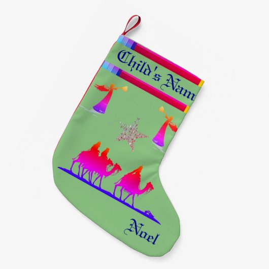 Three Wise Men / Angels Strumpf Kleiner Weihnachtsstrumpf (Vorderansicht (hängend))