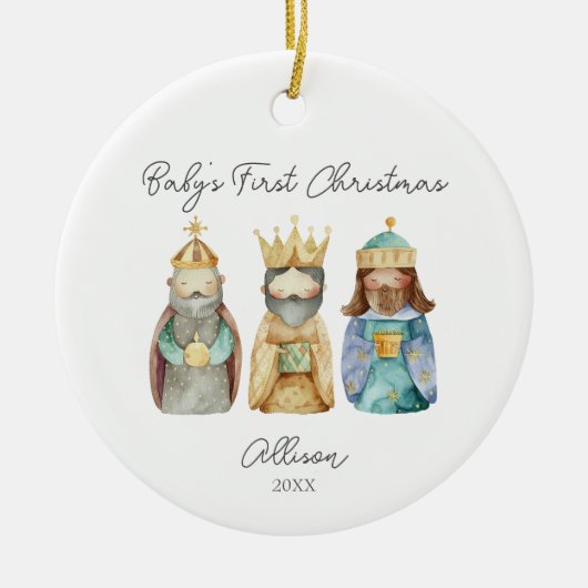 Three Wise Men Baby's First Christmas Nativity Keramik Ornament (Vorne)