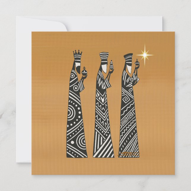 Three Wise Men Black & White Christmas Nativity (Vorderseite)