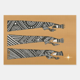 Three Wise Men Black & White Christmas Nativity Geschenkpapier Set