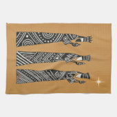 Three Wise Men Black & White Christmas Nativity Geschirrtuch (Horizontal)