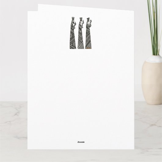 Three Wise Men Black & White Christmas Nativity Karte (Rückseite)