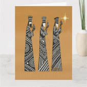 Three Wise Men Black & White Christmas Nativity Karte (Vorderseite)