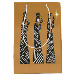 Three Wise Men Black & White Christmas Nativity Mittlere Geschenktüte