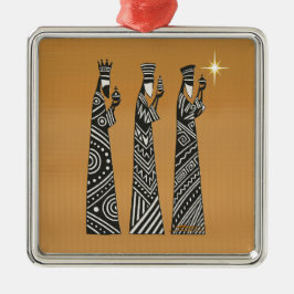 Three Wise Men Black & White Christmas Nativity Ornament Aus Metall