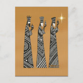Three Wise Men Black & White Christmas Nativity Postkarte (Vorderseite)