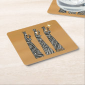 Three Wise Men Black & White Christmas Nativity Rechteckiger Pappuntersetzer (angewinkelt)