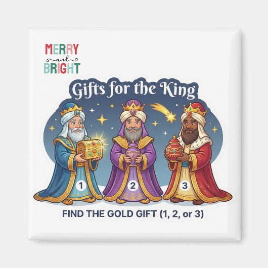Three Wise Men Christmas Gifts Logic Game Magnet (Vorne)