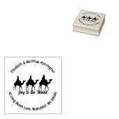 Three Wise Men Christmas Joy Round Rücksendeadress Gummistempel (Stempel)