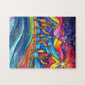 Three Wise Men Colorful Christmas Holiday  Puzzle (Horizontal)