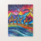 Three Wise Men Colorful Christmas Holiday  Puzzle (Vertikal)