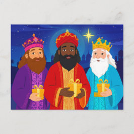 Three Wise Men Epiphany Christmas Star Feiertagspostkarte