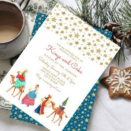 Three Wise Men Gold Glitzer Stars Weihnachtsfest P Einladung