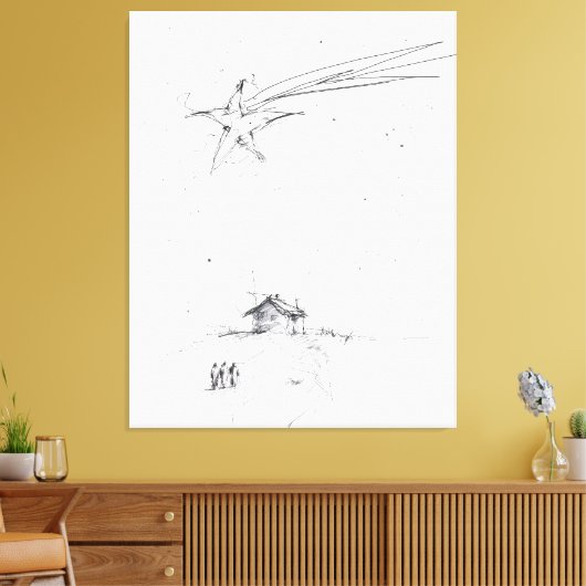 Three Wise Men – Minimalist Nativity Sketch Leinwanddruck (Insitu (Wohnzimmer))