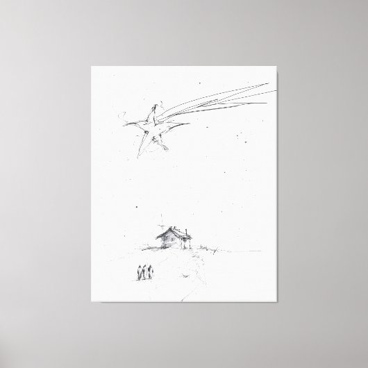 Three Wise Men – Minimalist Nativity Sketch Leinwanddruck (Vorderseite)