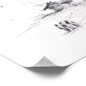 Three Wise Men – Minimalist Nativity Sketch Poster (Ecke)