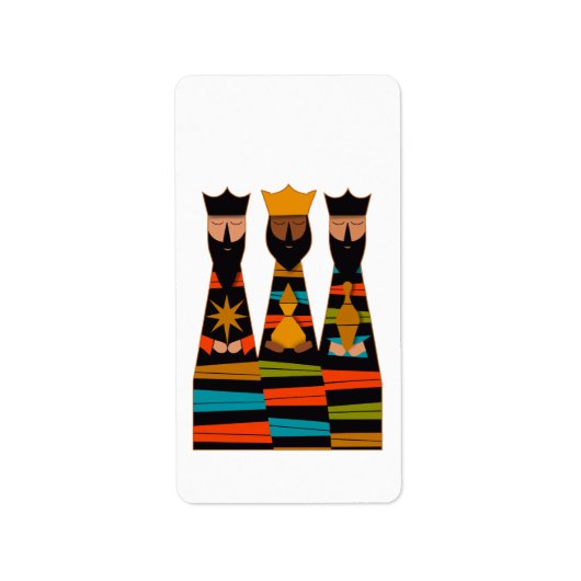Three Wise Men Modern Mid-Century Adressaufkleber (Vorne)