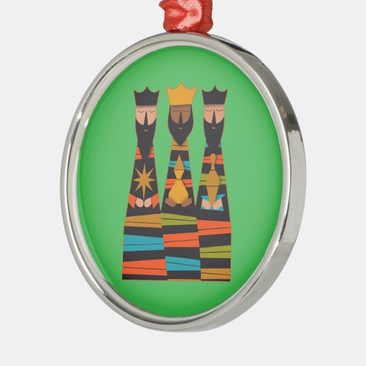Three Wise Men Modern Mid-Century Ornament Aus Metall (Links)