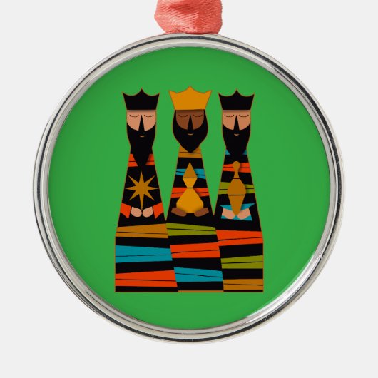 Three Wise Men Modern Mid-Century Ornament Aus Metall (Vorne)