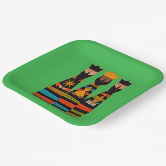 Three Wise Men Modern Mid-Century Pappteller (Gewinkelt)