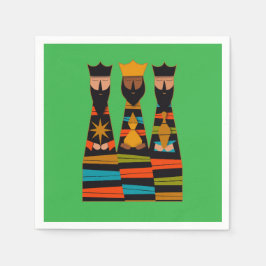 Three Wise Men Modern Mid-Century Serviette