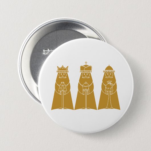 Three Wise Men Modern Nativity Kings Button (Vorne & Hinten)