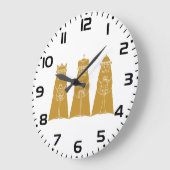 Three Wise Men Modern Nativity Kings Große Wanduhr (Winkel)
