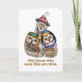 Three Wise Men - Owls (bearbeitbar) Karte (Vorderseite)