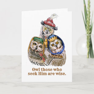 Three Wise Men - Owls (editable) Karte